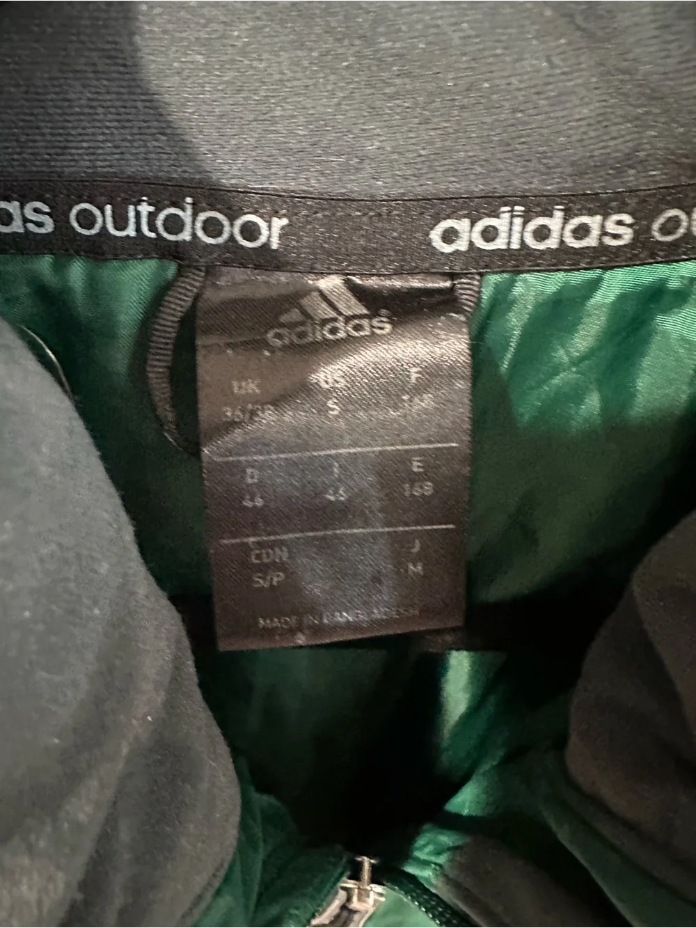 adidas Men’s Green Hooded Waterproof Rain Jacket
